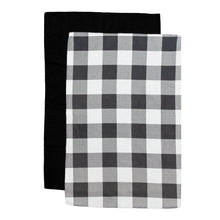 Load image into Gallery viewer, Black Plaid Hand Towel Set
