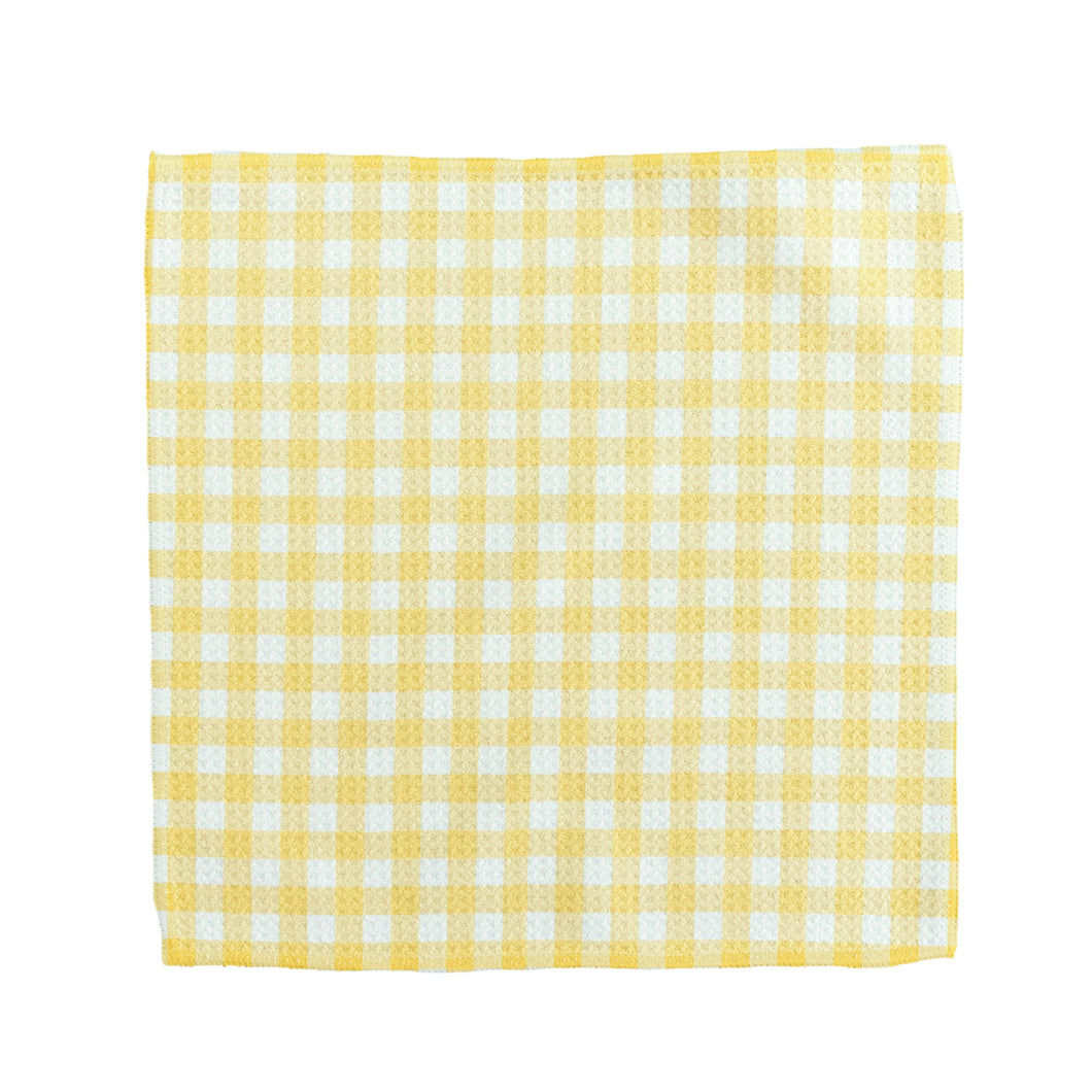 Yellow plaid Washcloth