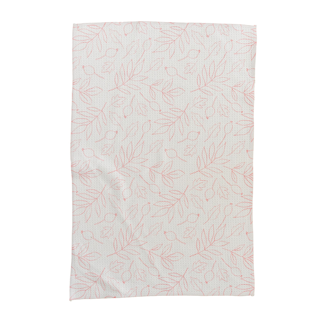 Pink Foliage Hand Towel
