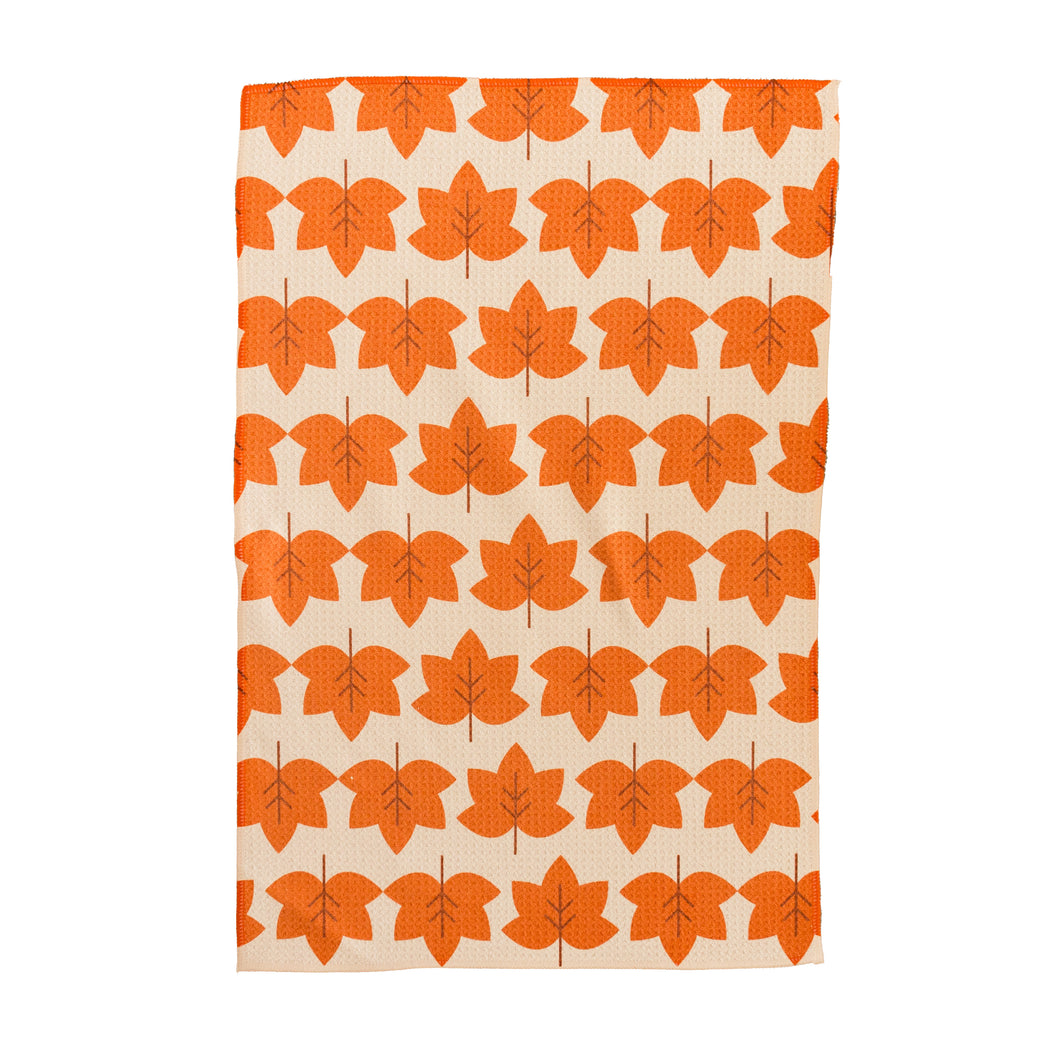 Orange Leaves Hand Towel