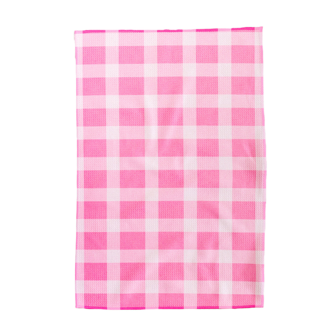 Pink Plaid Hand Towel