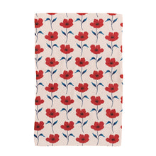 Load image into Gallery viewer, Red On Pink Poppies Hand Towel
