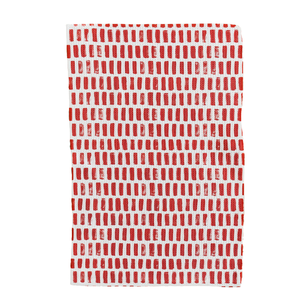 Red Brush Strokes Hand Towel