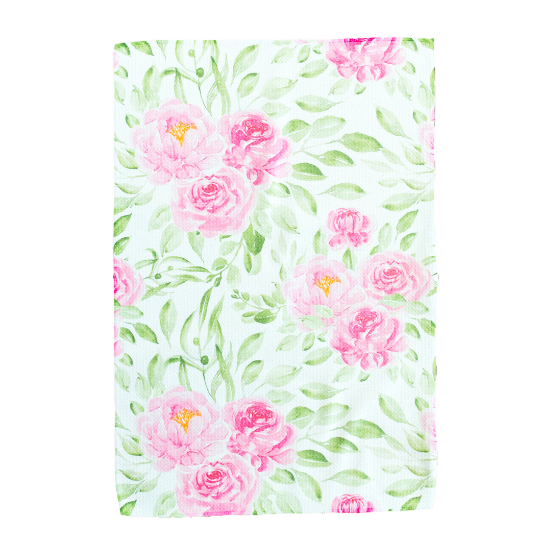 Pink Peony Bunches Hand Towel