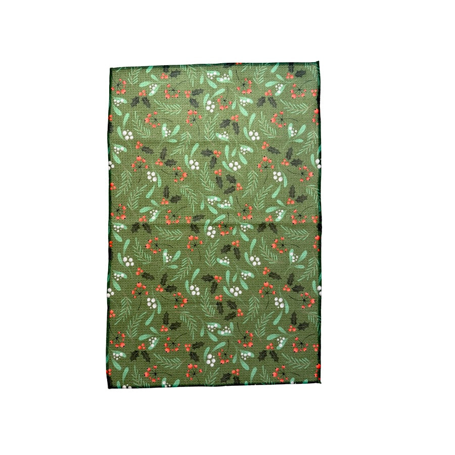 Green Xmas Branches Hand Towel