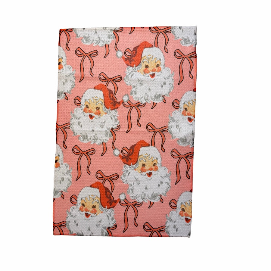 Santa and Bows Hand Towel