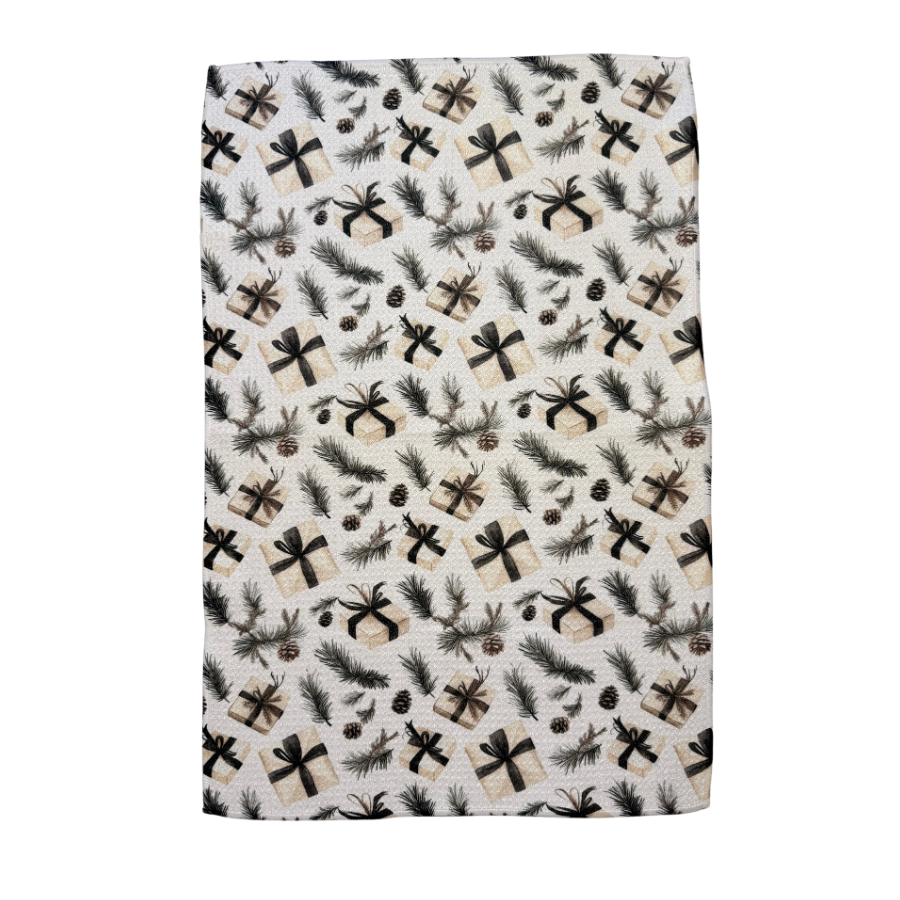 Black Christmas Hand Towel