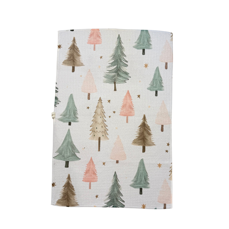 Boho Christmas Trees Hand Towel