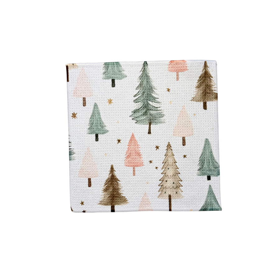 Boho Christmas Trees Washcloth