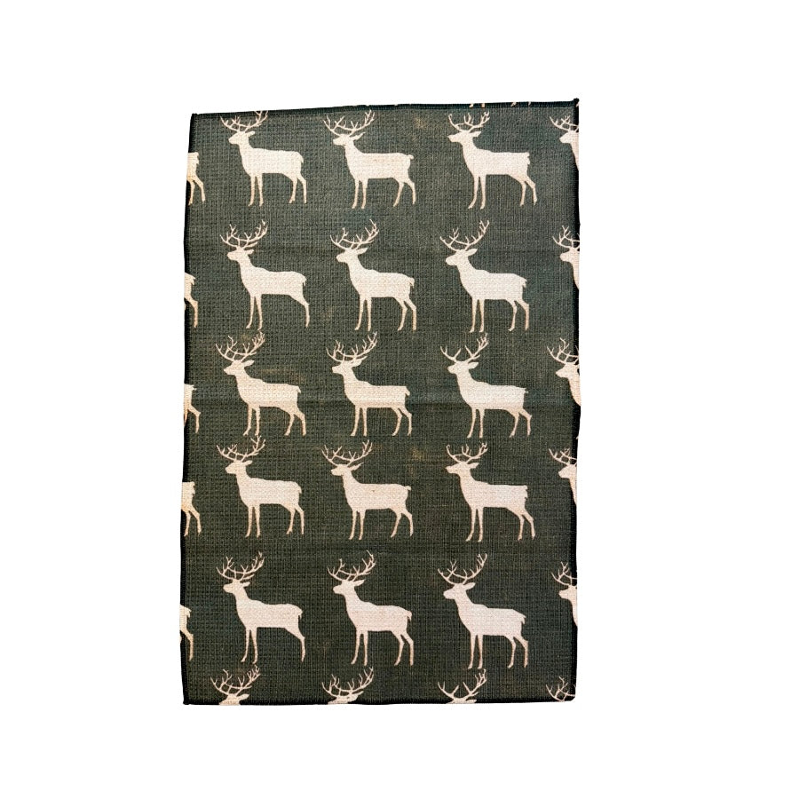 Green Reindeer Hand Towel
