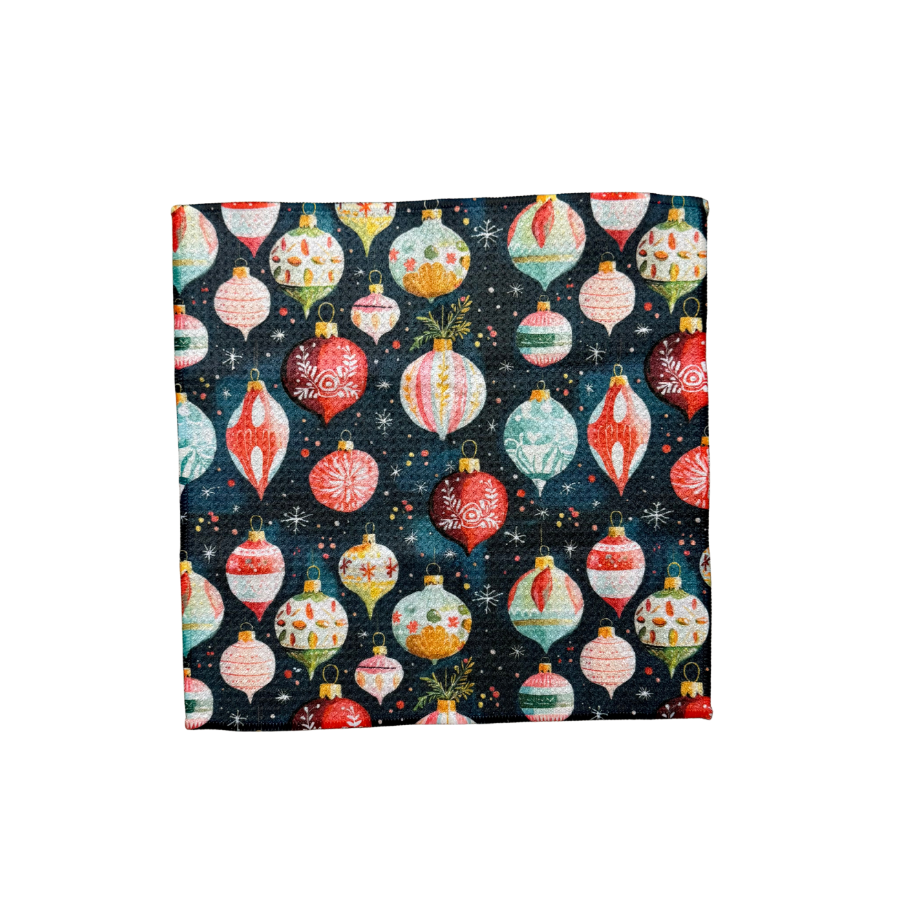 Painted Christmas Ornaments Washcloth