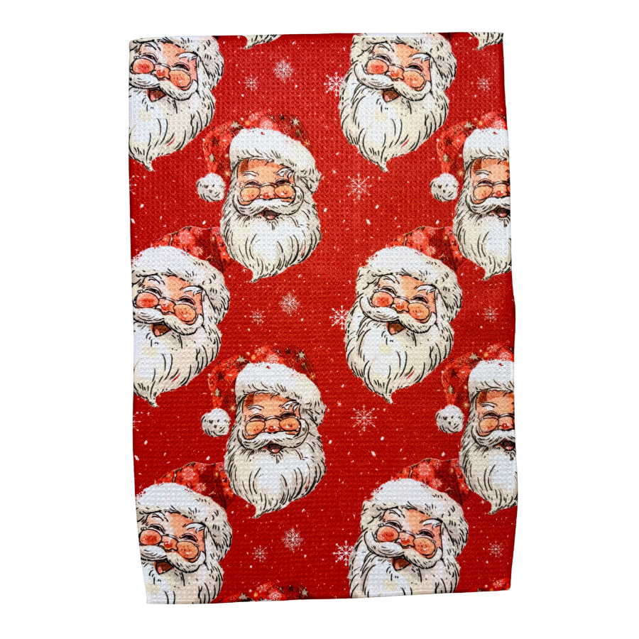 Vintage RED Santa Hand Towel