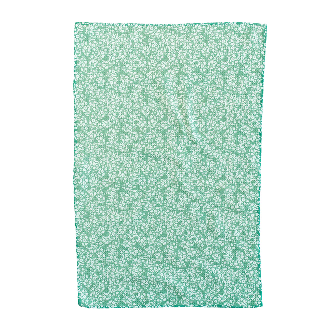 Green Floral Frost Hand Towel