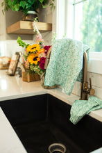 Load image into Gallery viewer, Green Floral Frost Hand Towel
