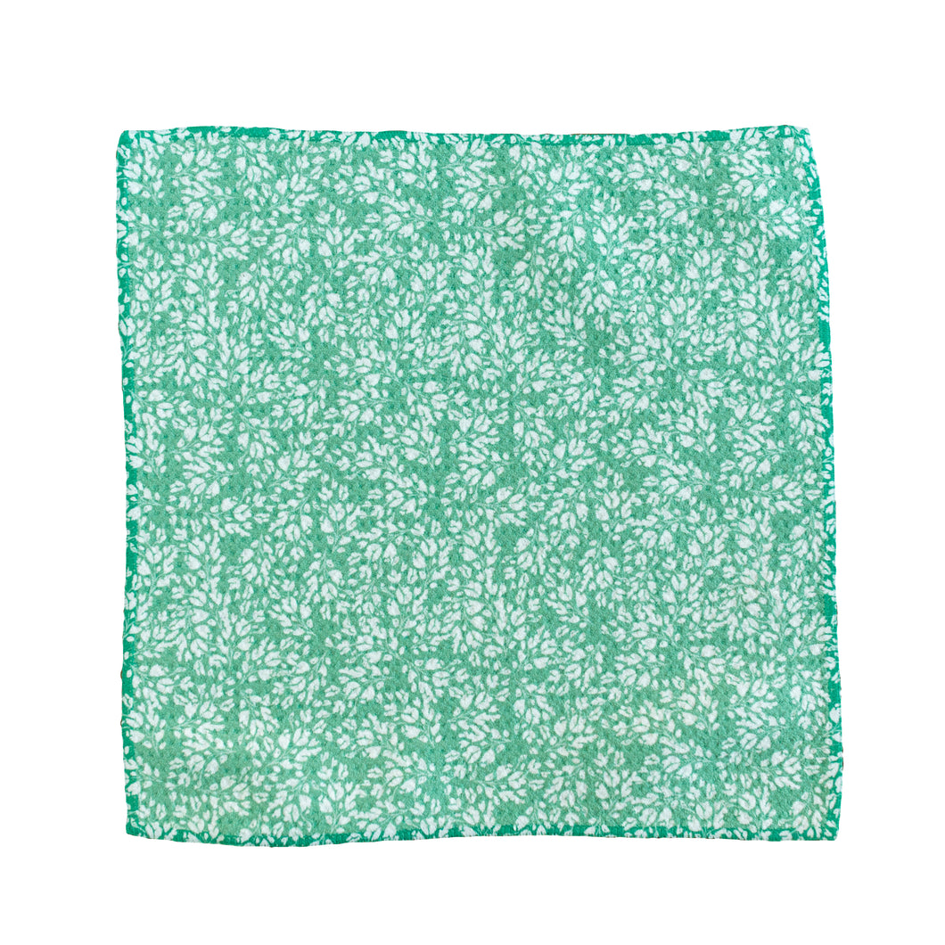 Green Floral Frost Washcloth