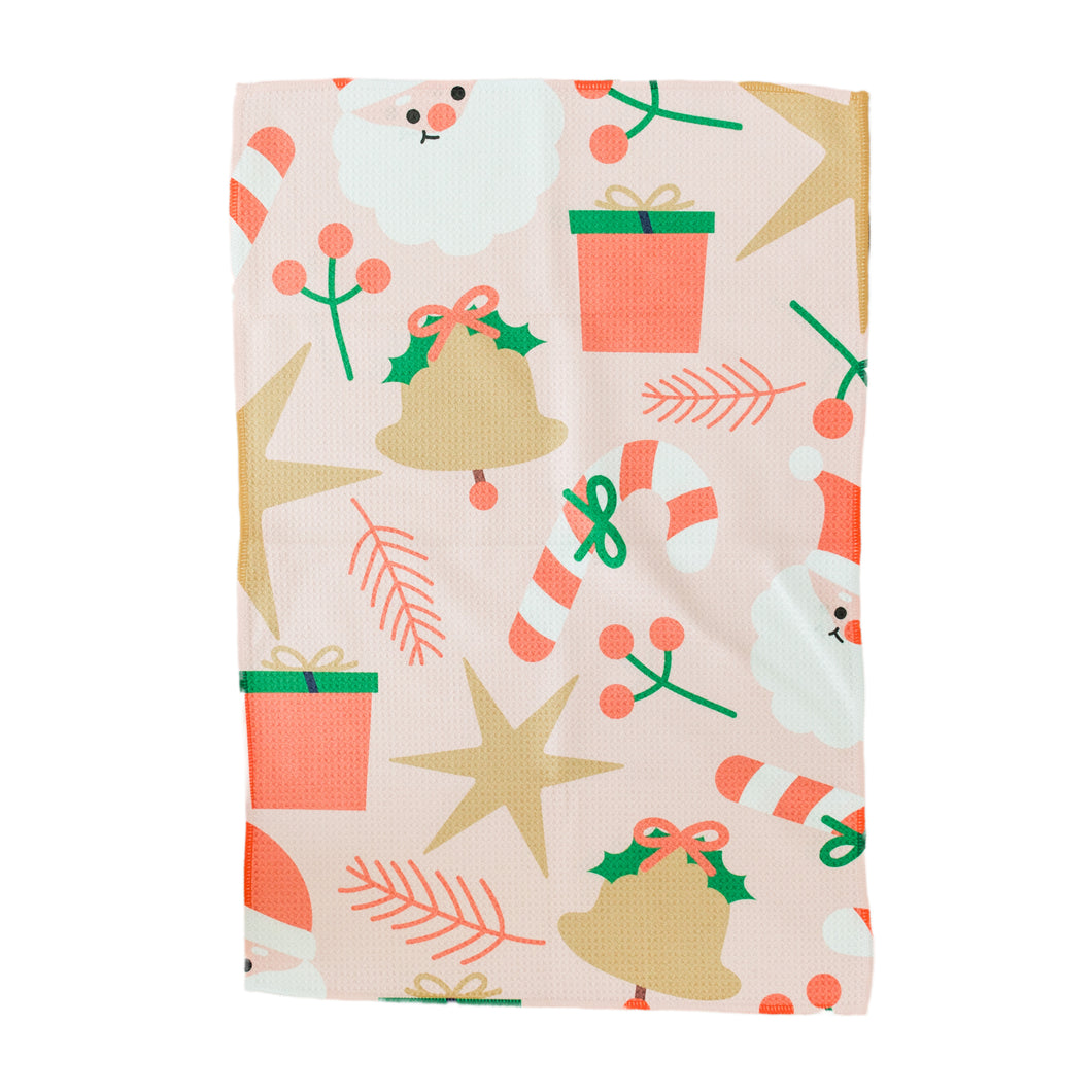 Pink Christmas Hand Towel