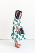 Load image into Gallery viewer, Checker + Stripes Kid Poncho
