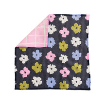 Load image into Gallery viewer, Reversible Colorful Daisy &amp; Plaid Washcloth
