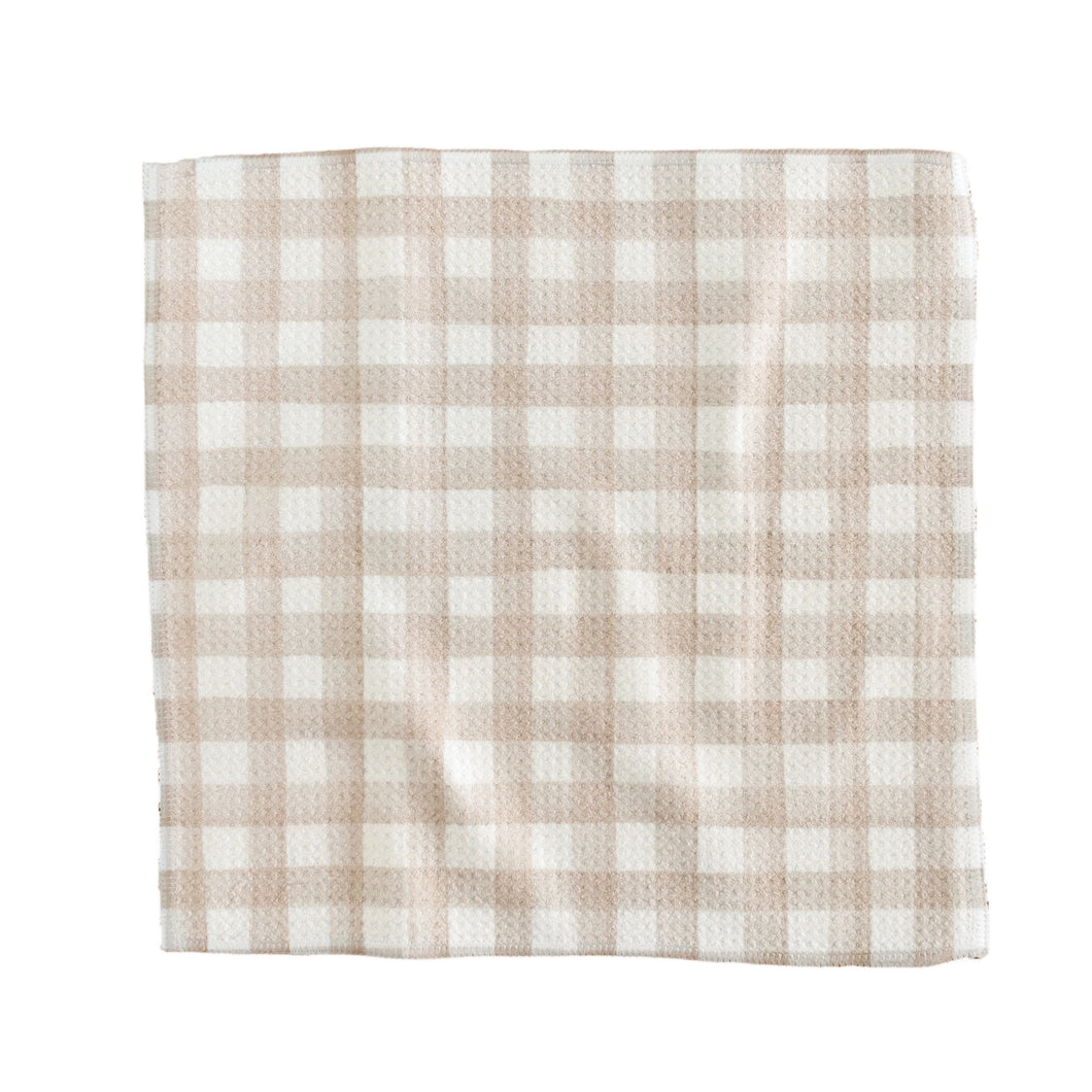 Tan Plaid Washcloth