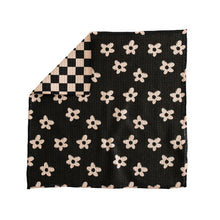 Load image into Gallery viewer, Reversible Black &amp; Tan Daisy Checker Washcloth
