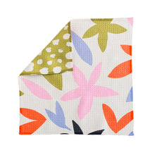 Load image into Gallery viewer, Reversible Flower &amp; Dots Washcloth
