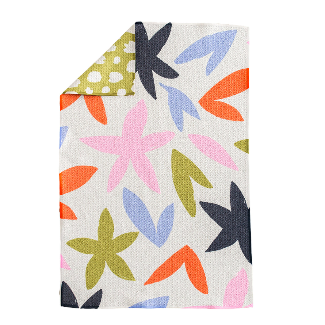 Reversible Flower & Dots Hand Towel