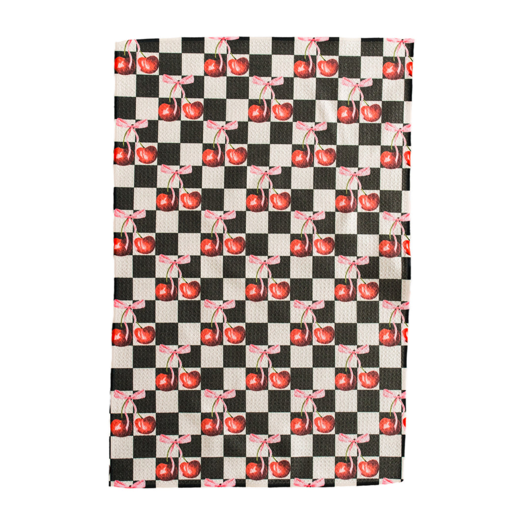 Checker Cherries Hand Towel