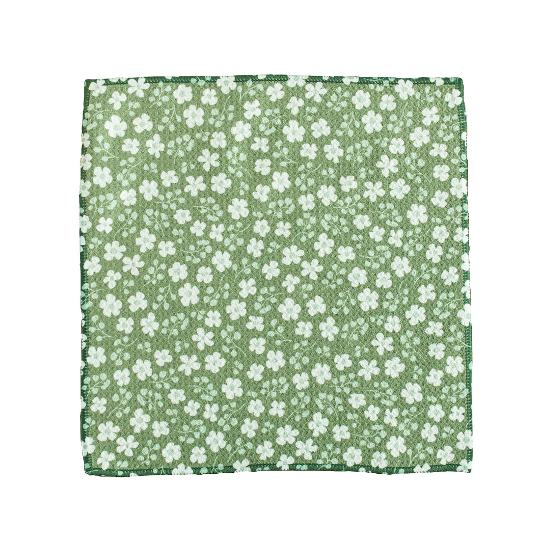 Green Flower Beds Washcloth