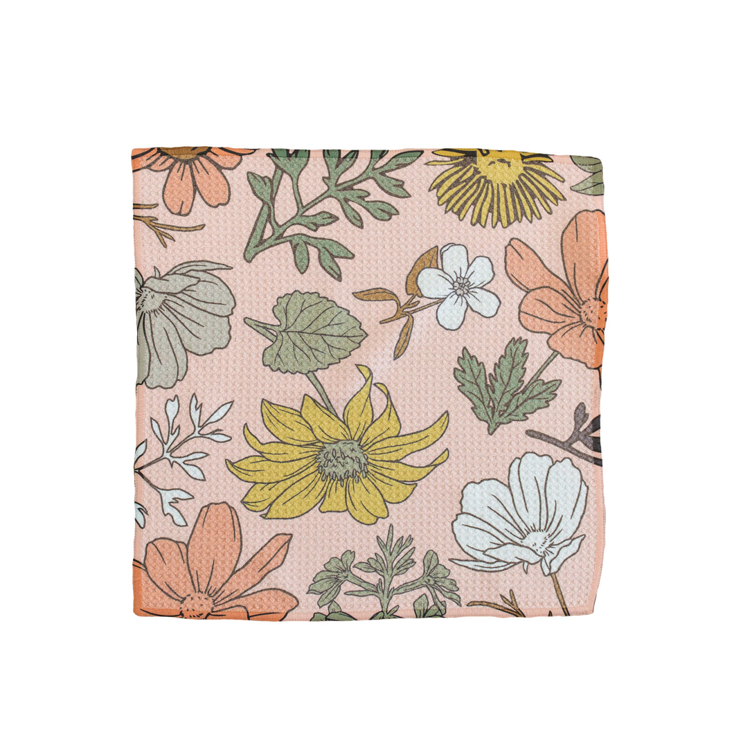 Flowers On Pink Washcloth