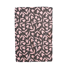 Load image into Gallery viewer, Heart Flowers On Black Hand Towel
