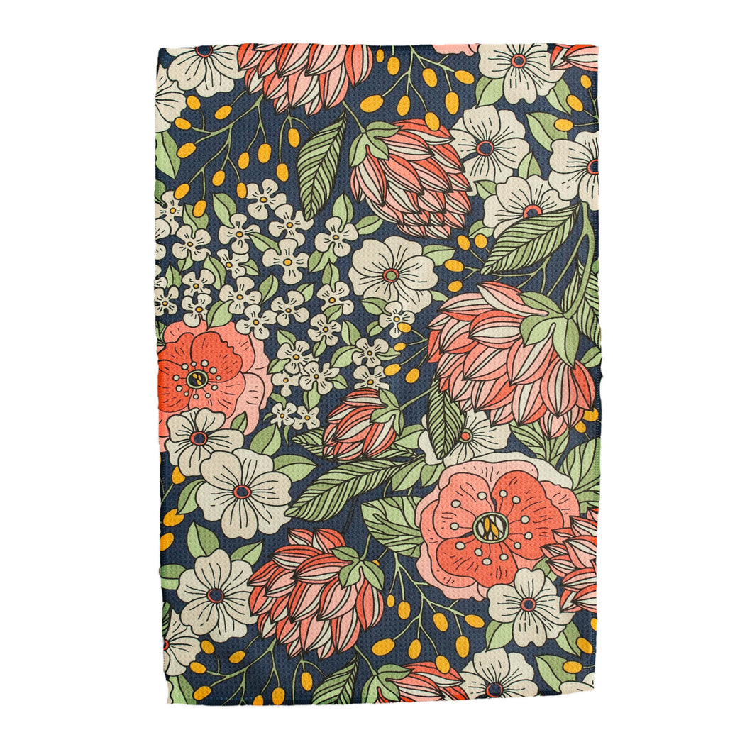 Midnight Floral Hand Towel