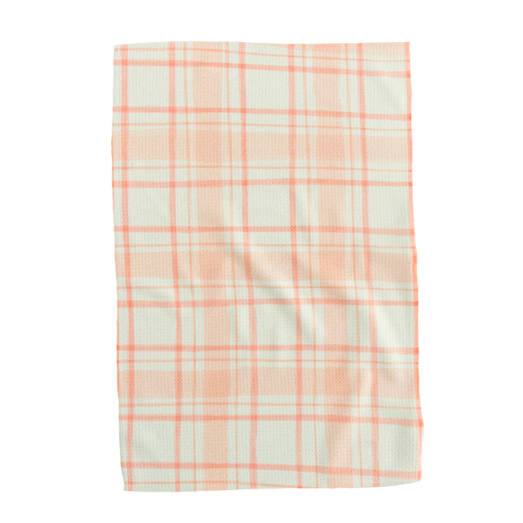 Peachy Plaid Hand Towel