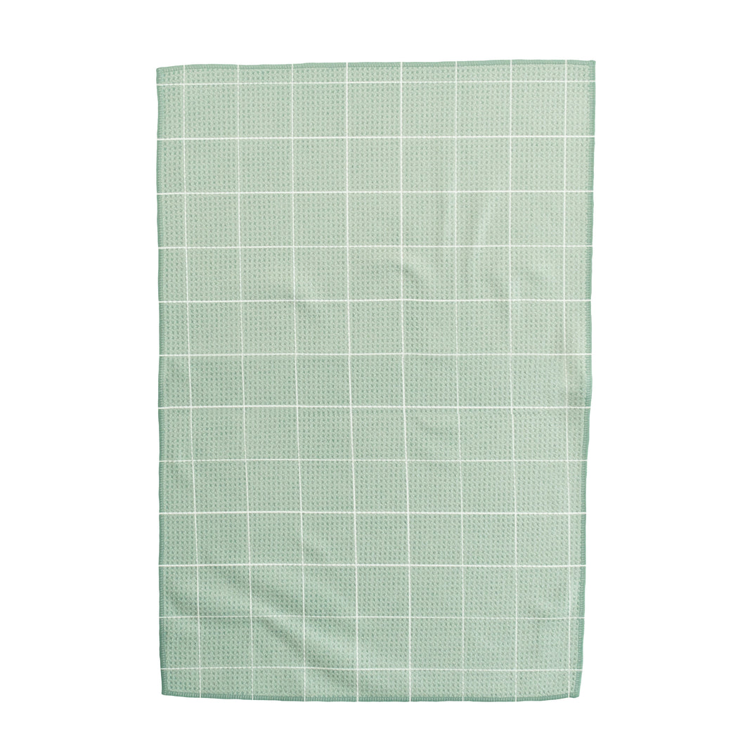 Large Green Grid Hand Towel
