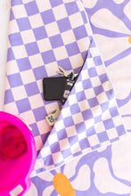 Load image into Gallery viewer, Daisies + Checkers Beach Towel
