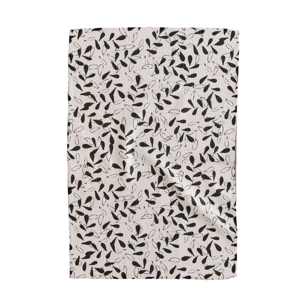 Black Petals Hand Towel