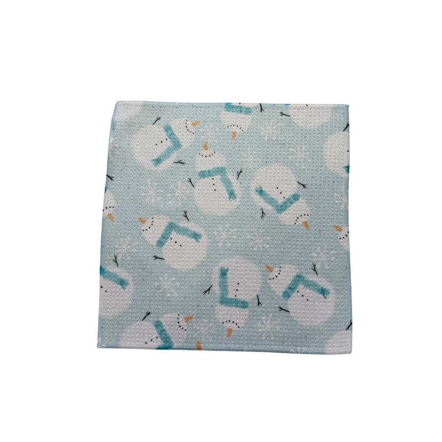 Blue Snowman Washcloth