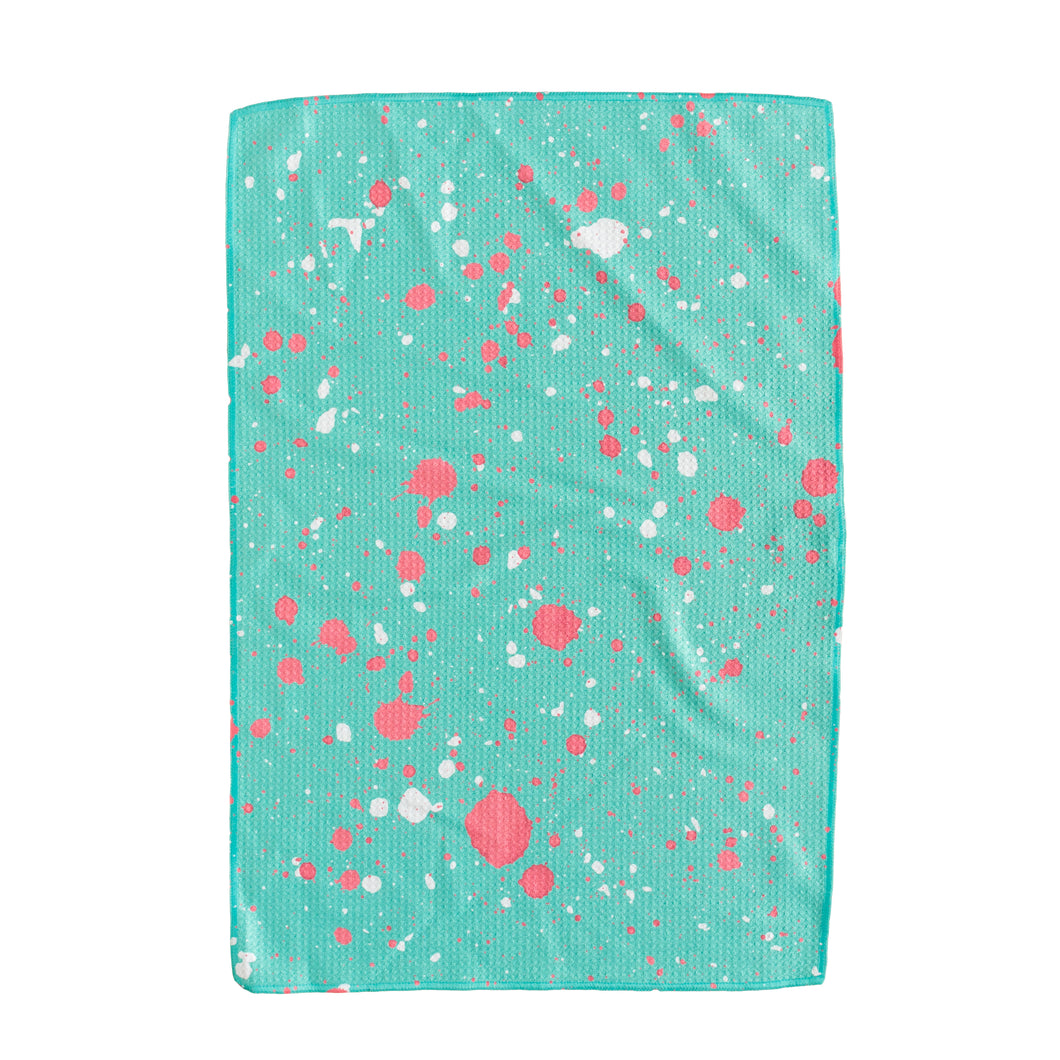 Blue & Pink Splatter Golf Hand Towel