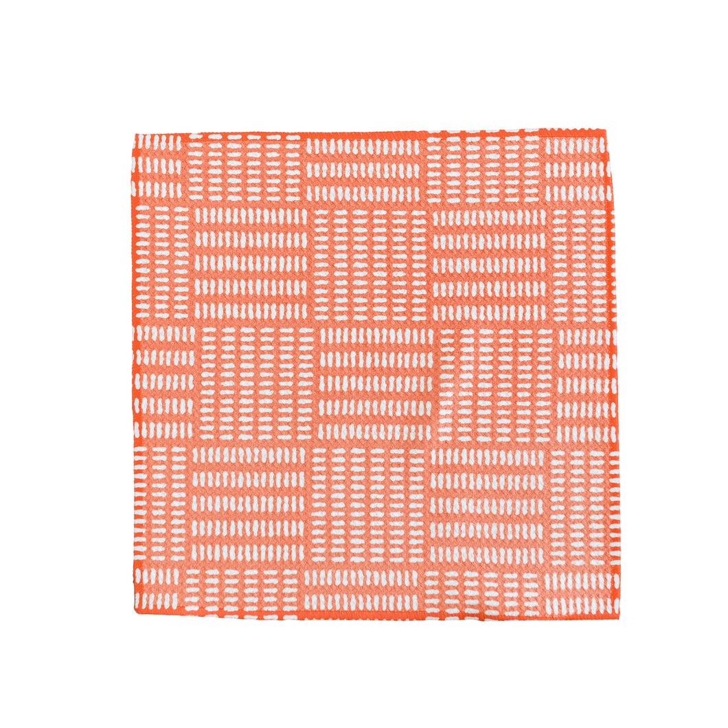 Squares on Orange Washcloth
