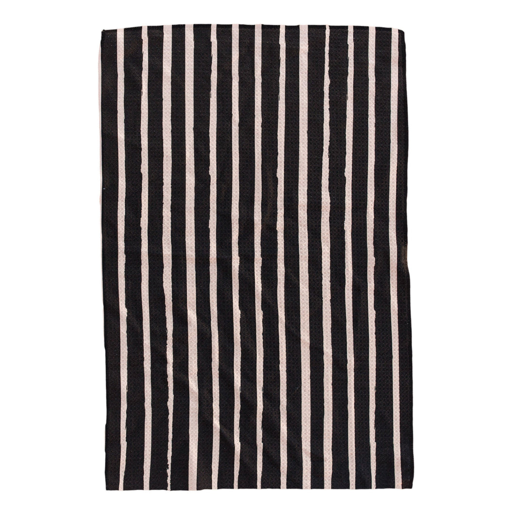 Black and Tan Rough Stripes Hand Towel