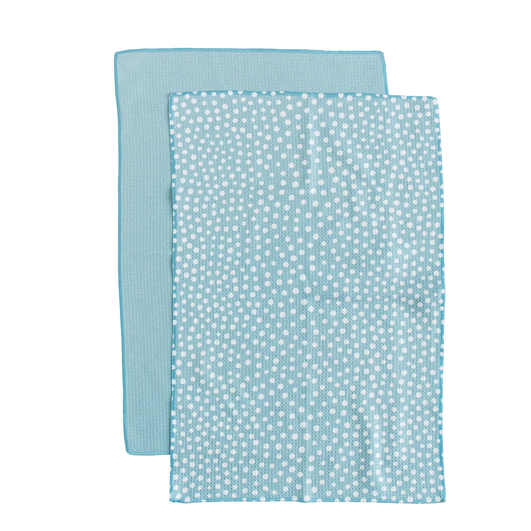 Scattered Dots on Blue Hand Towel Set
