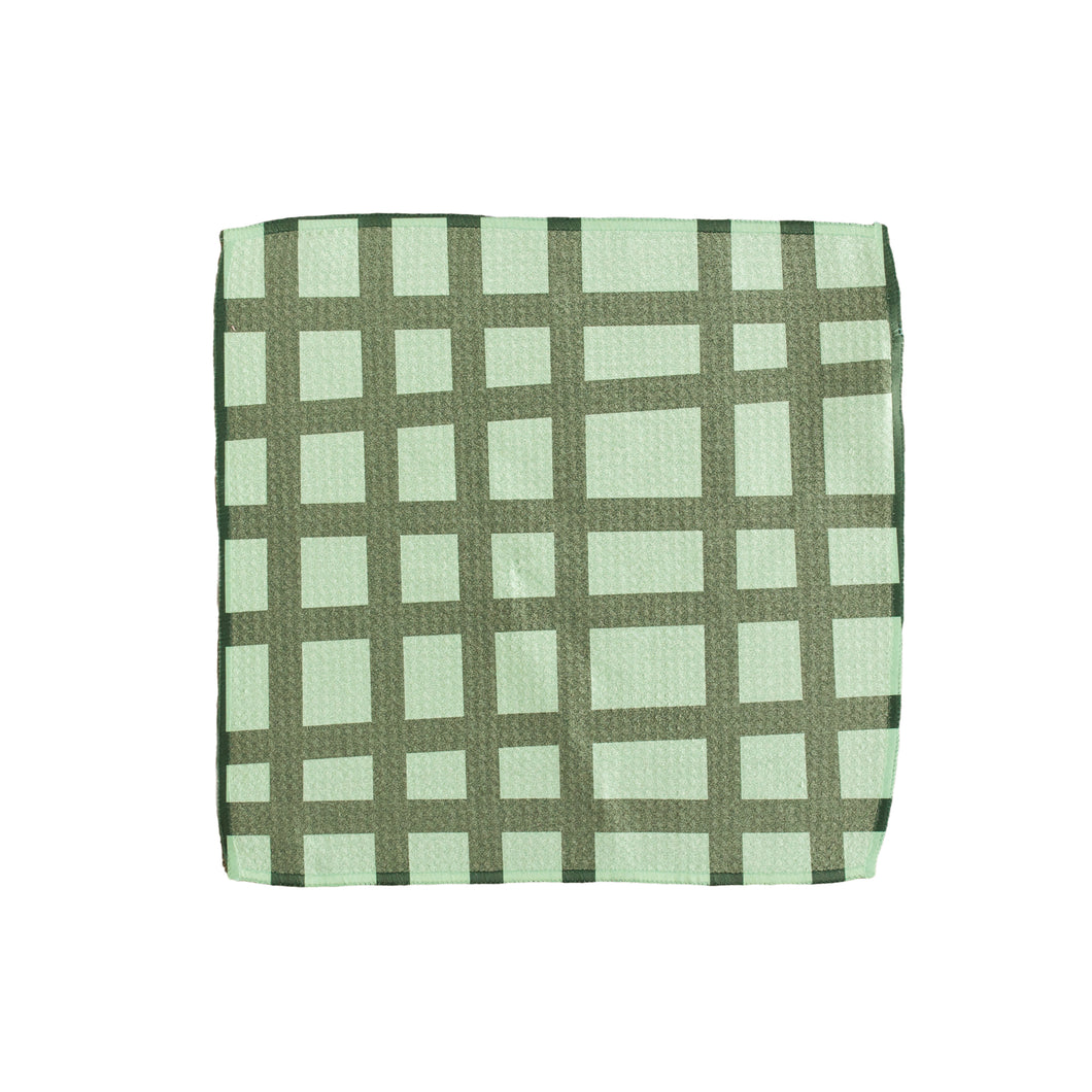 Green Grid Washcloth