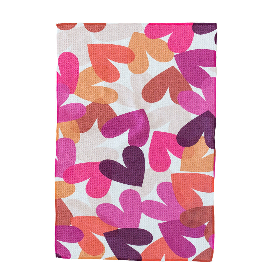 Overlapping Hearts Hand Towel