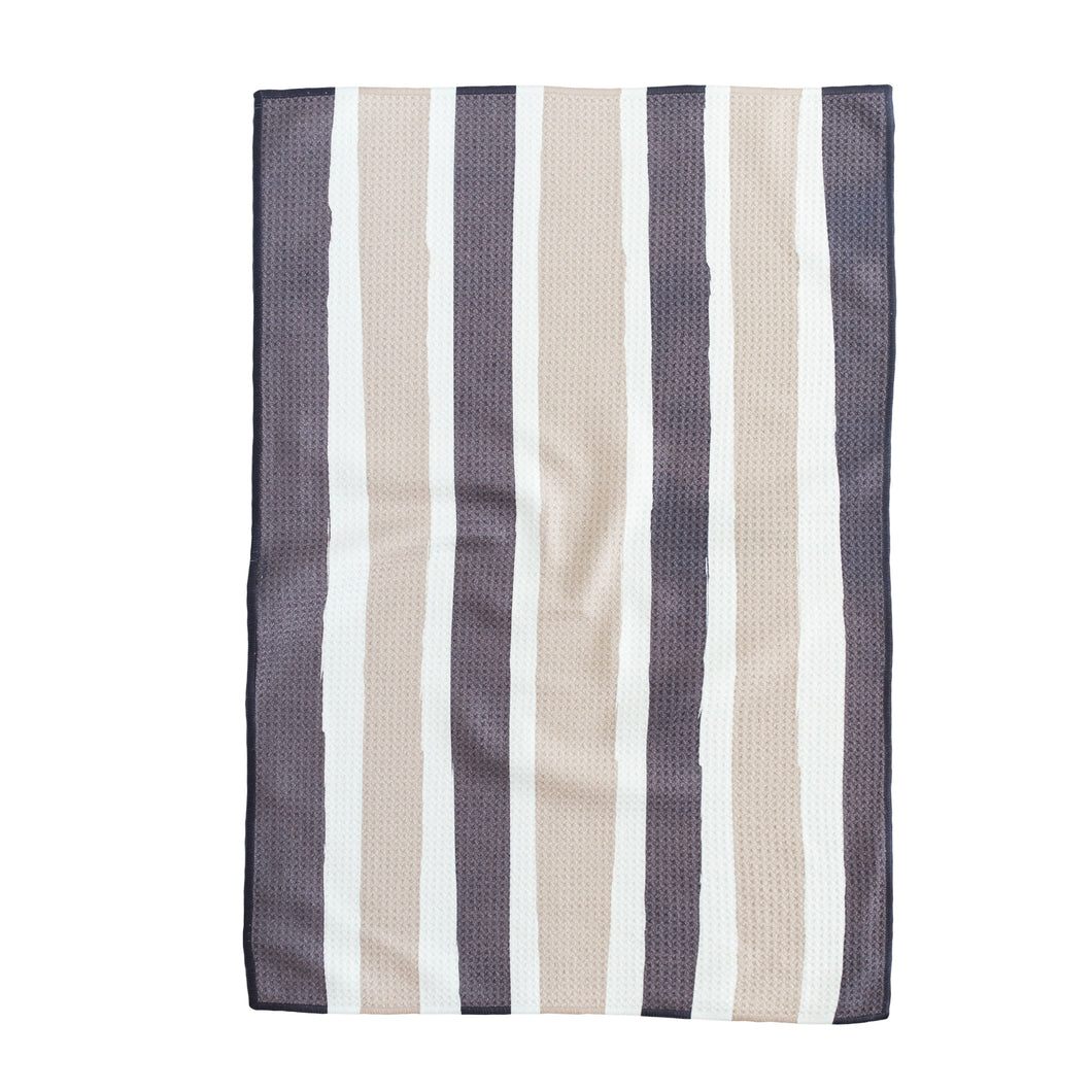 Blue Tan Stripes Hand Towel