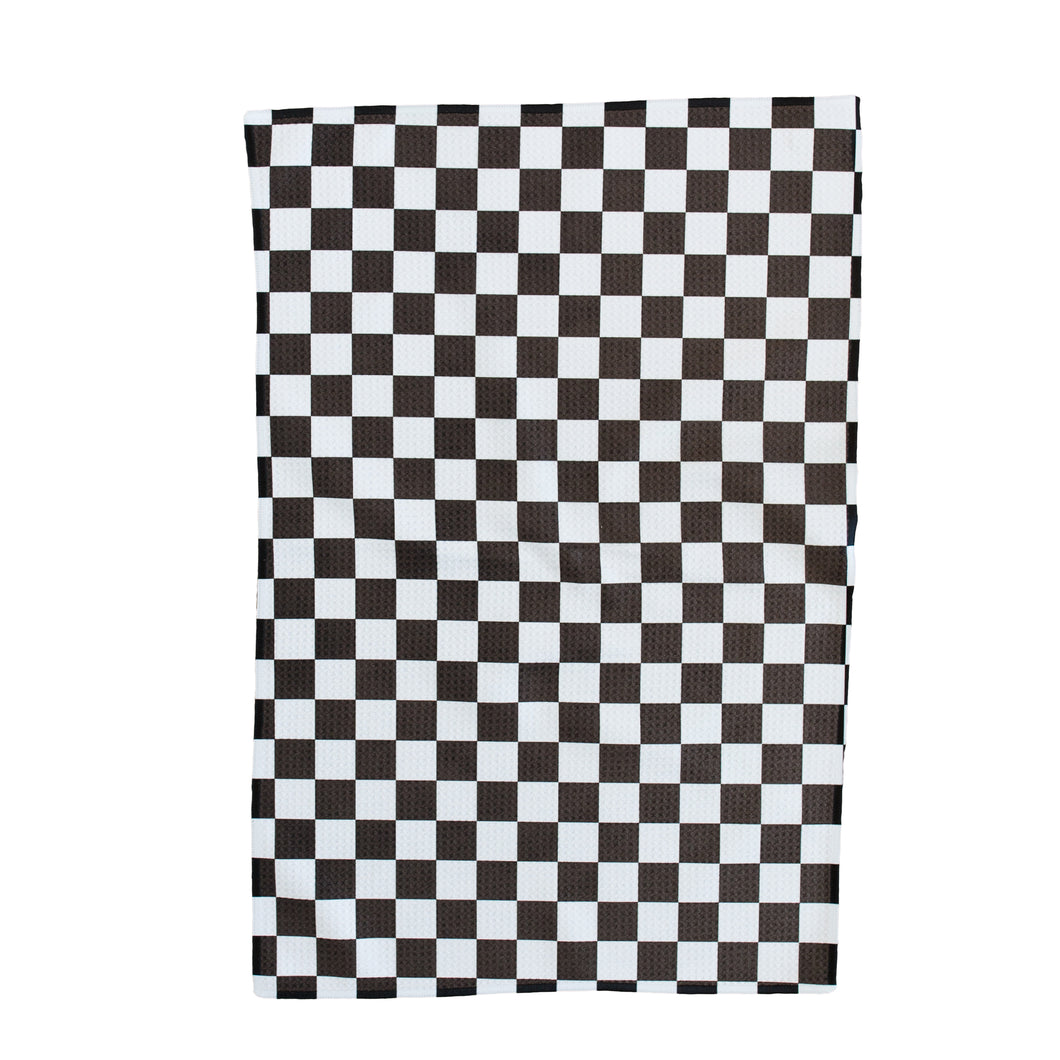 Black Checkers Hand Towel