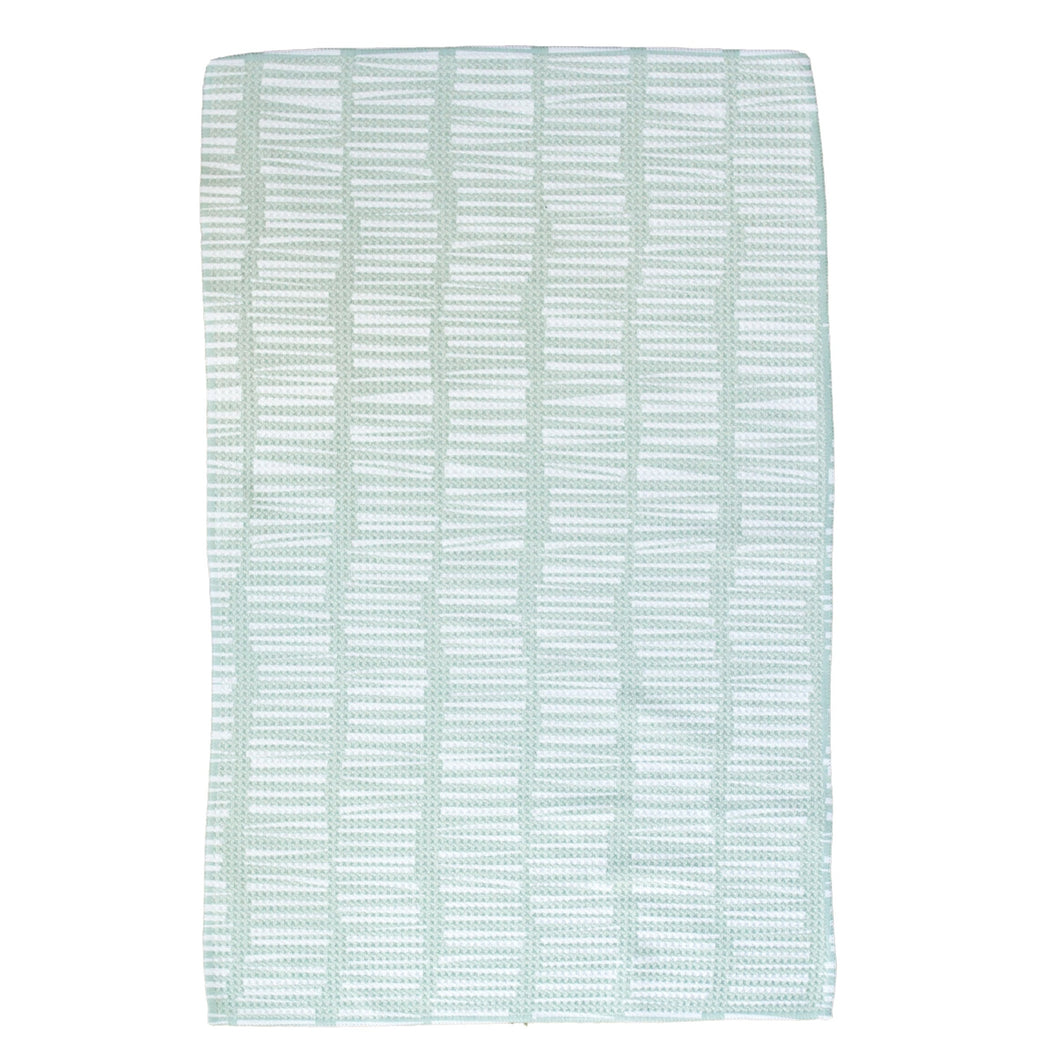 Green Stacked Lines Hand Towel