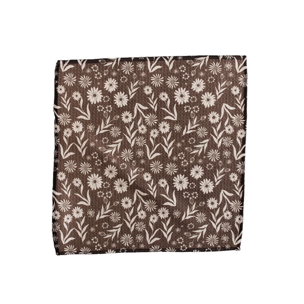 Small Brown Floral Washcloth