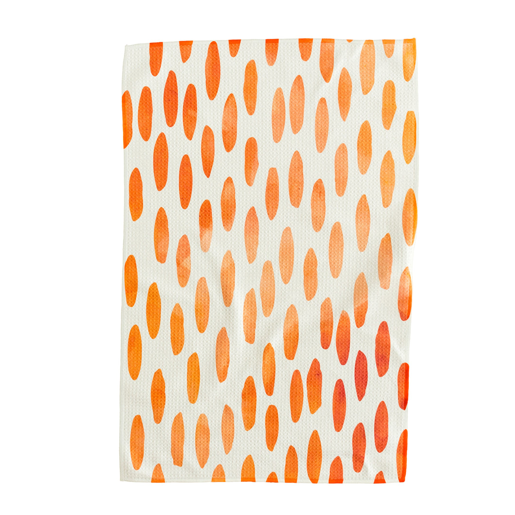 Orange Watercolor Lines Hand Towel