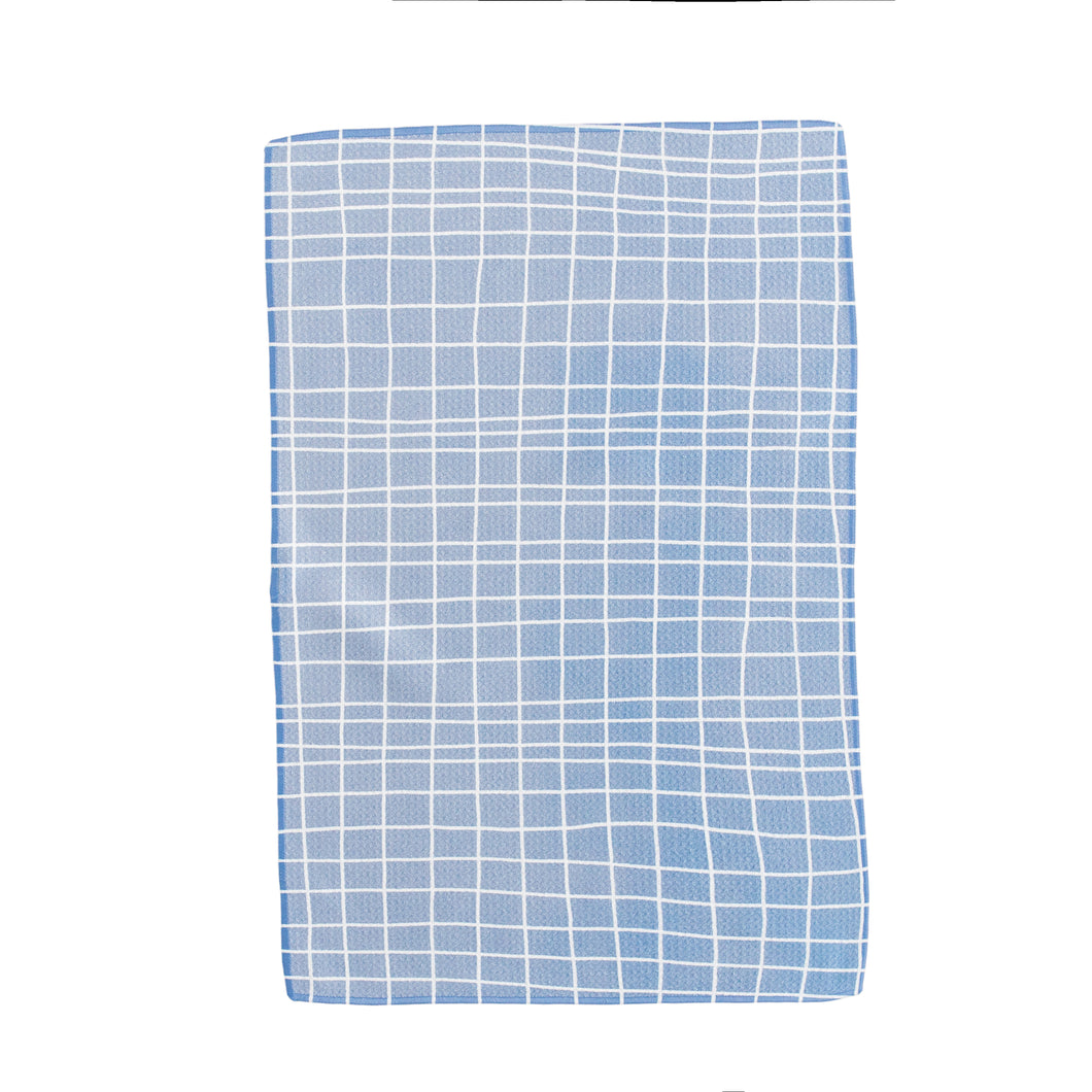 Blue Grid Hand Towel