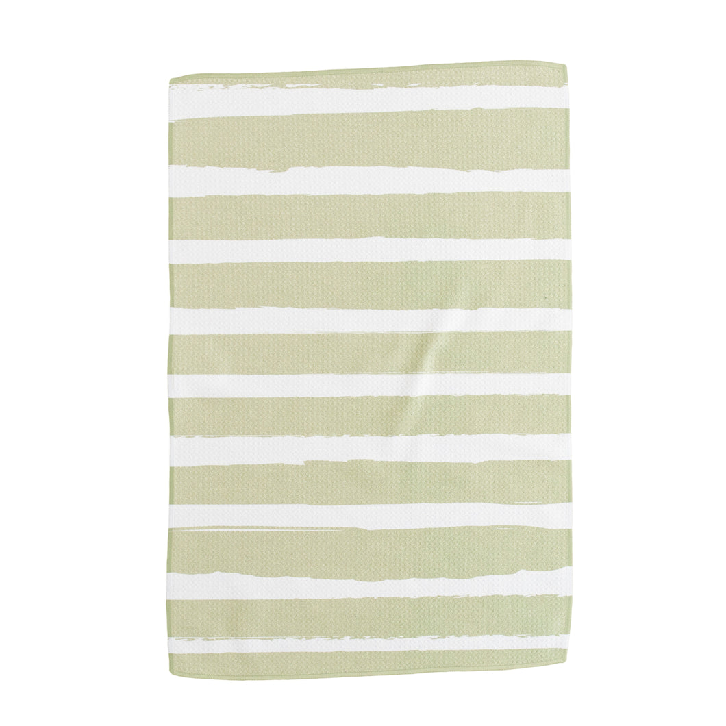 Green Paint Stripes Hand Towel