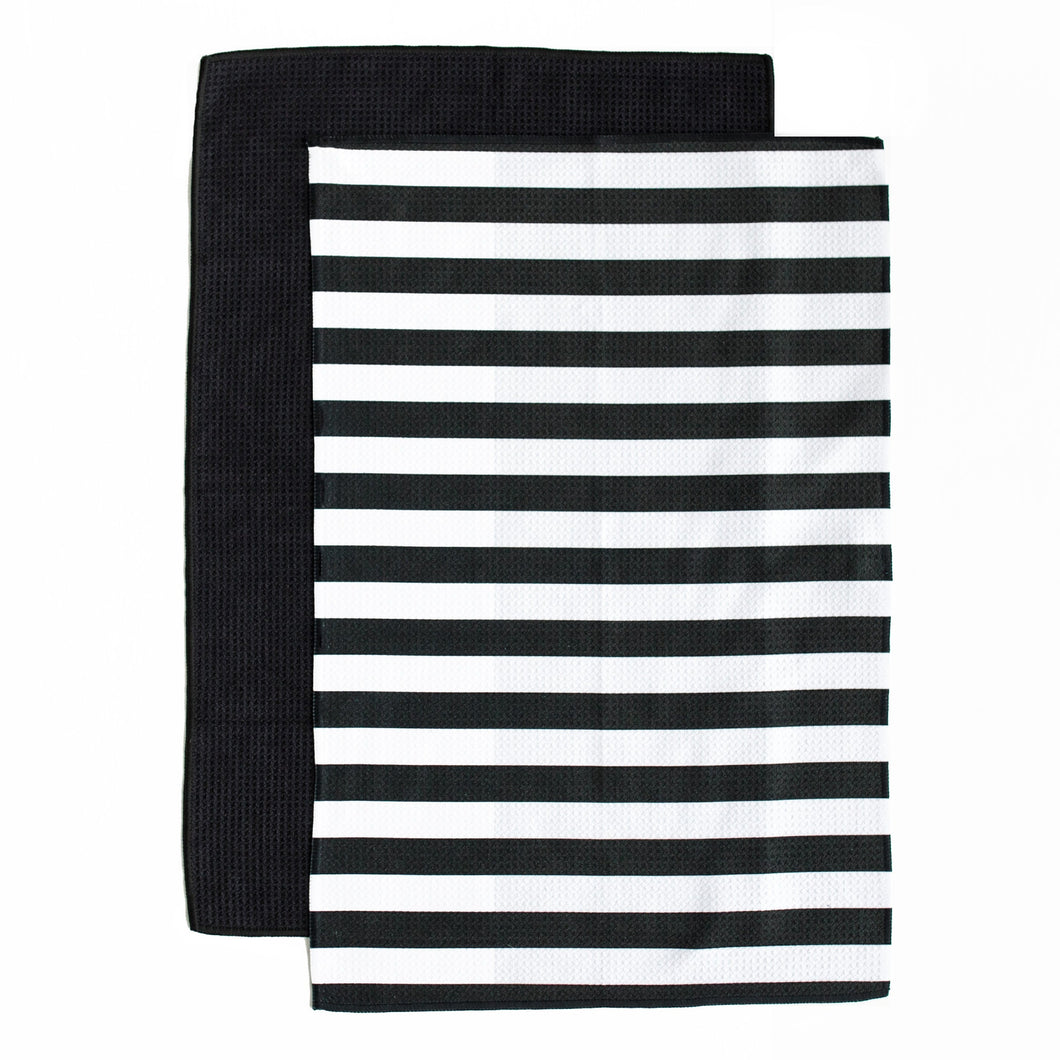 Black Stripes Hand Towel Set